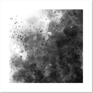 Black Faded Splatter Paint Graffiti Design, made by EndlessEmporium Posters and Art